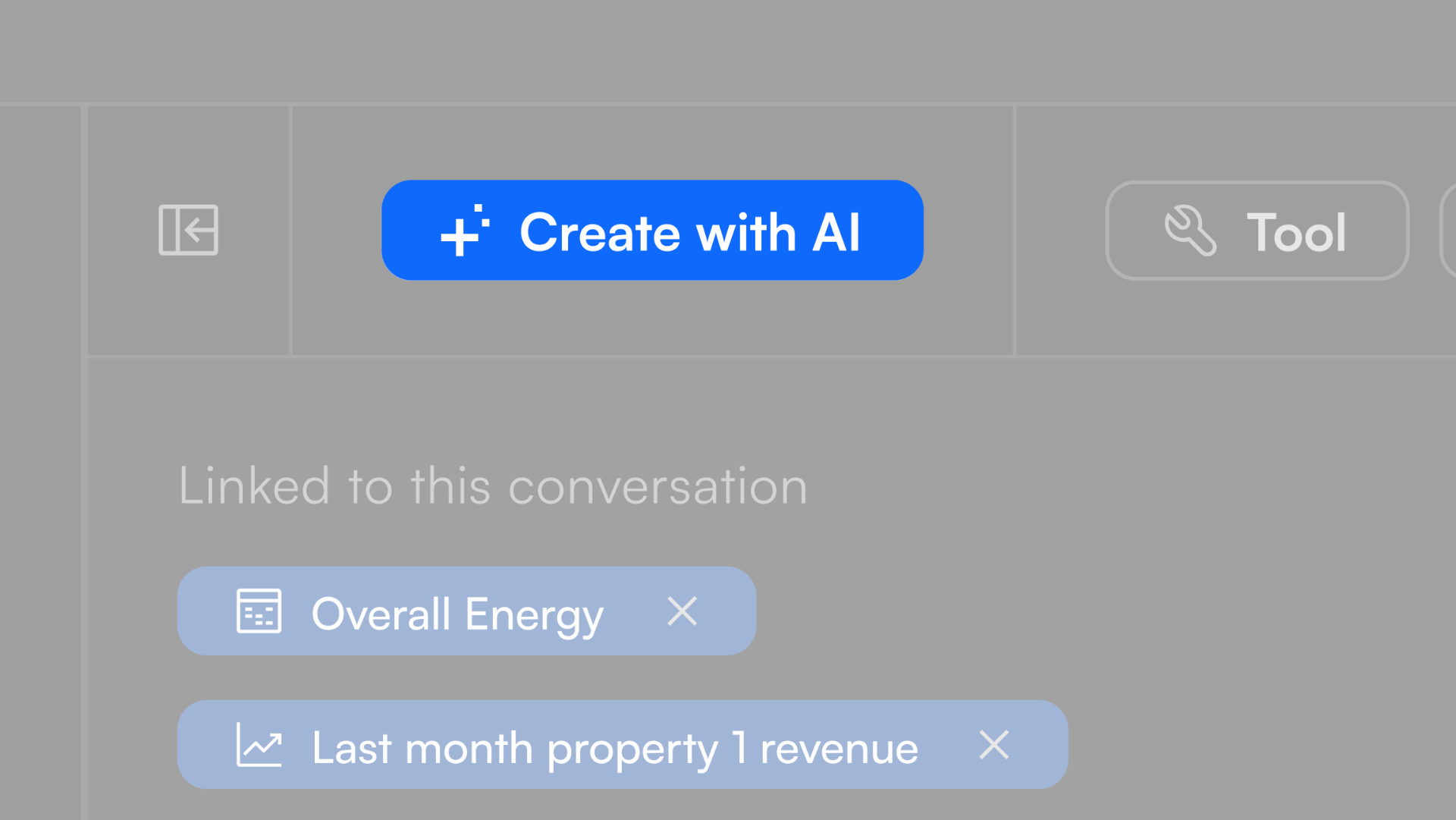 AI features panel showing controlled creation of analytics